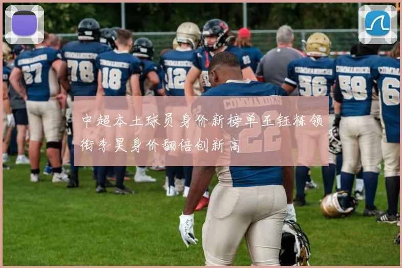 中超本土球员身价新榜单王钰栋领衔李昊身价翻倍创新高